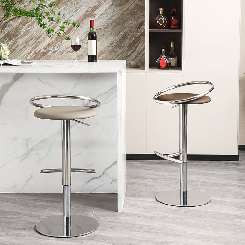 Adjustable Leather Bar Stool Low Back Counter Stool for Bristol with Swivel