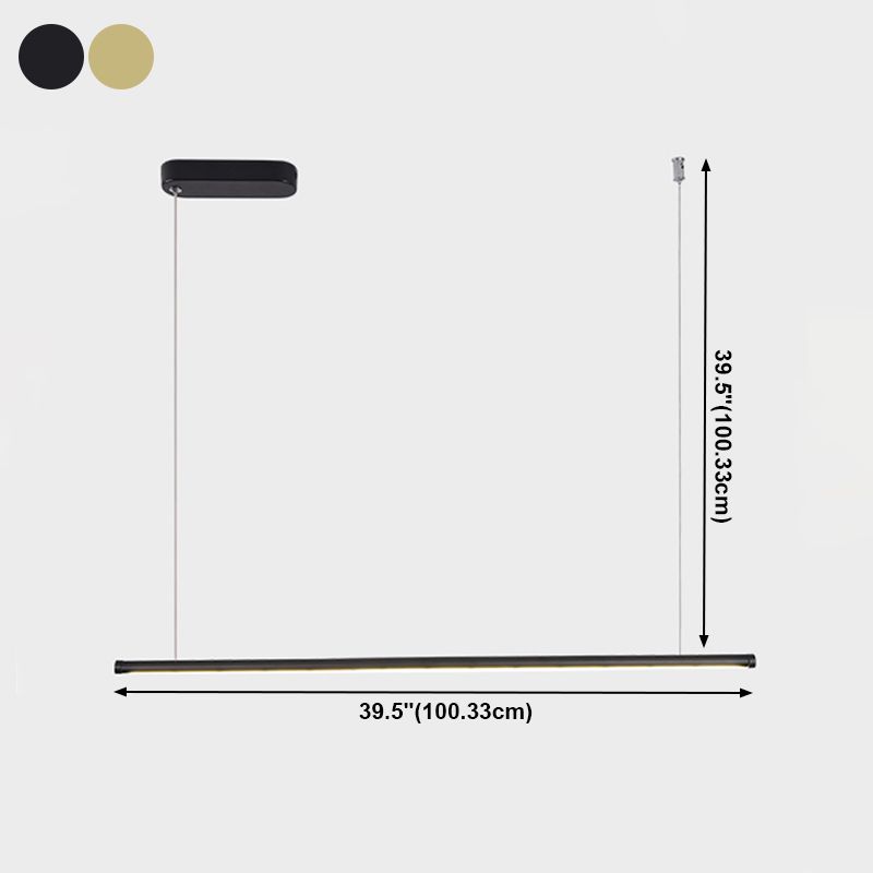 1 lustre de l'île linéaire légère lustre en métal contemporain