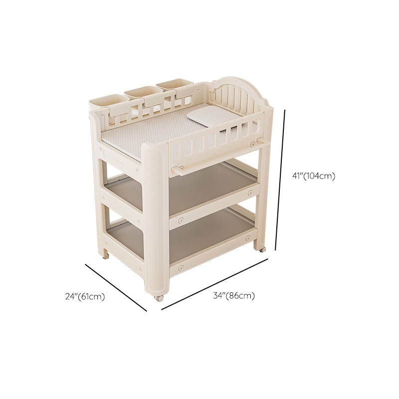 Arch Top Baby Changing Table White Changing Table with Storage