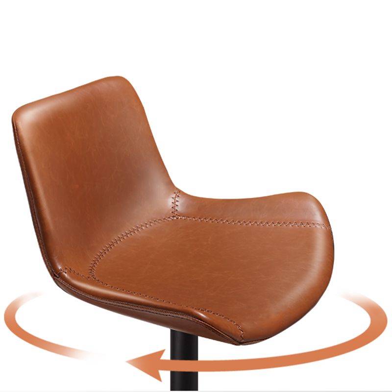 Adjustable Bar Stool Leather Backrest Counter Stool with Swivel