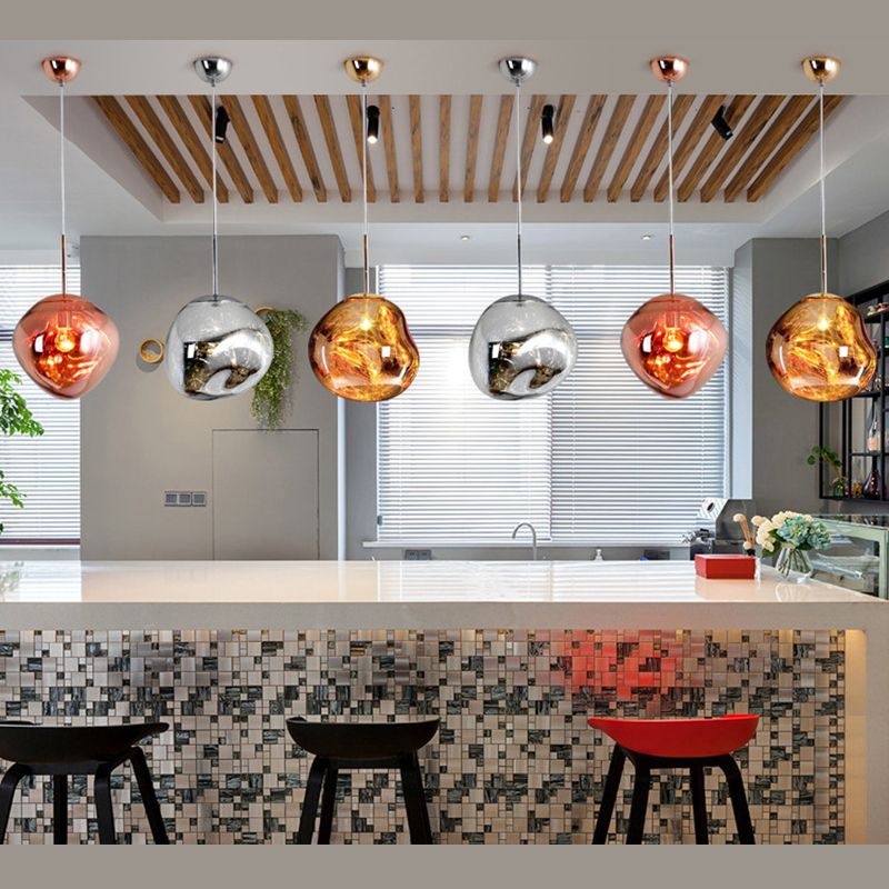 Luci a soffitto appeso a roccia Mid-secolo creatività moderna di vetro soffiato a sospensione a sospensione per il ristorante