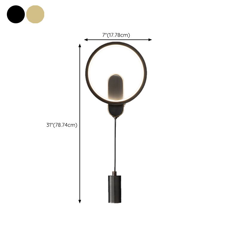 Modern Metal Wall Sconce Cylinder Shape Wall Light with Silicone Shade for Bedroom