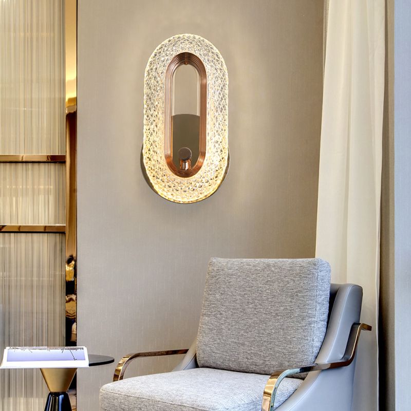 Modern Armed Sconce Light Faceted Crystal 1 Light Wall Lamp for in Clear