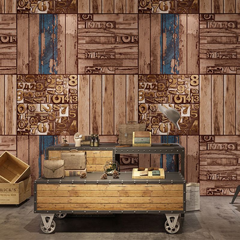 Vintage 3D Print Wallpaper Herringbone Wood Wallpaper, 33'L x 21"W, Non-Pasted