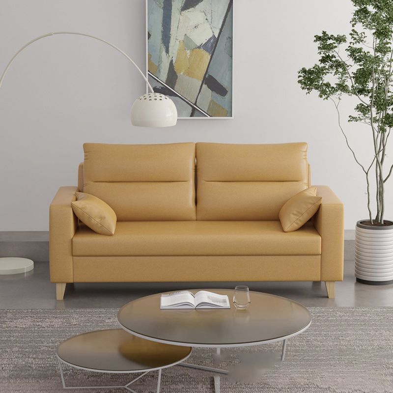 Polish Finish 2-seater Chaise Square Arm Sofa for Bonus Room Apartment