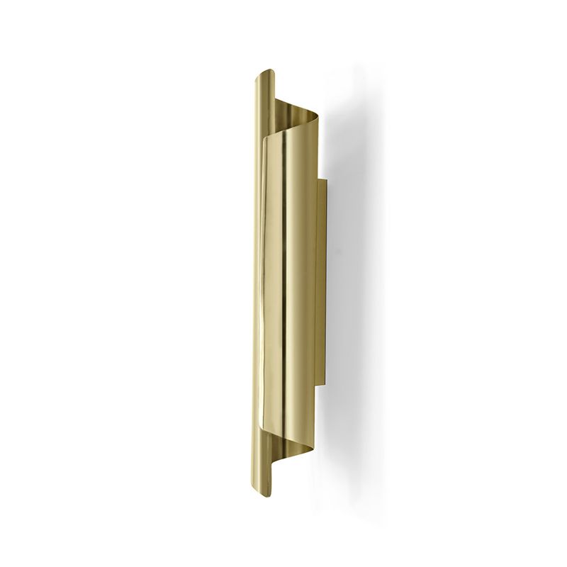 Unique Shade Metal Wall Sconce Modern Style Single Light Wall Mount Lighting in Gold