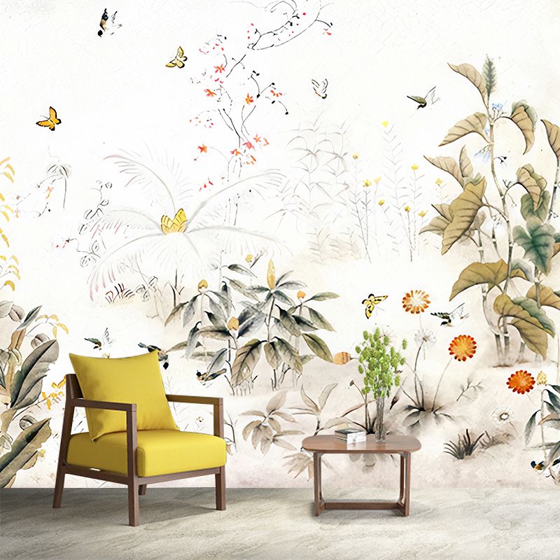 Botanics Wallpaper Murals Modern Waterproof Living Room Wall Covering, Size Optional