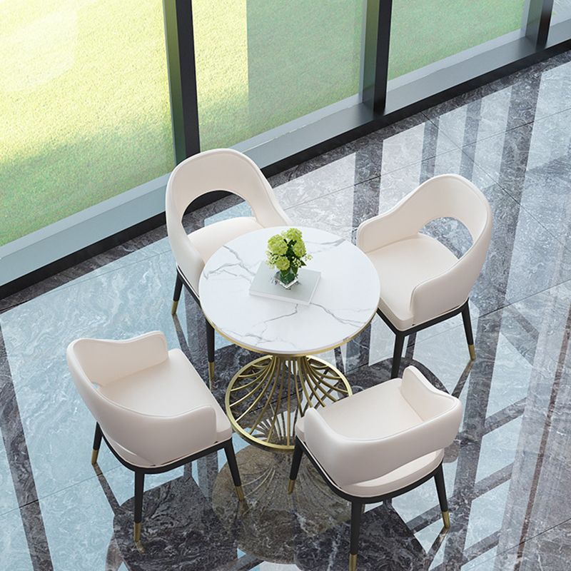 Modern Style Faux Marble Dining Table Set 1/2/3/5 Pieces Dining Set for Home Use