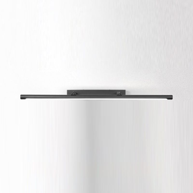 Linear Metal Wall Sconce Modern 1 Light Mirror Swing Arm Wall Mount Lighting in Black