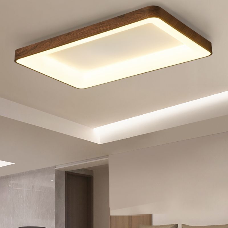 Modern Metal Flush Mount LED Geometric Shape Ceiling Lamp with Acrylic Shade for Bedroom