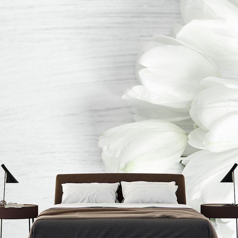 Tulip Wall Mural Decal for Living Room Flower Wall Decor, Customized Size Available