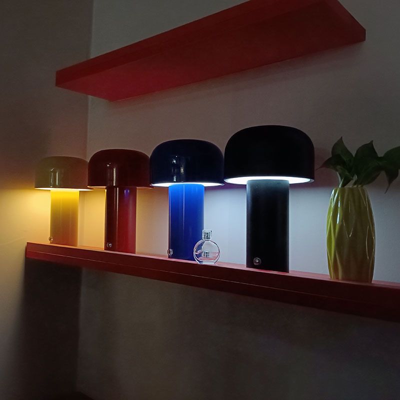 Touch Dimming Mushroom Night Lamp Macaron Metal Bedroom LED Table Light
