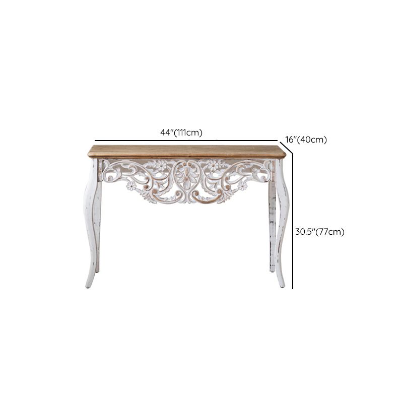 Rectangle Shape French Country Console Table White Wood Sofa Table