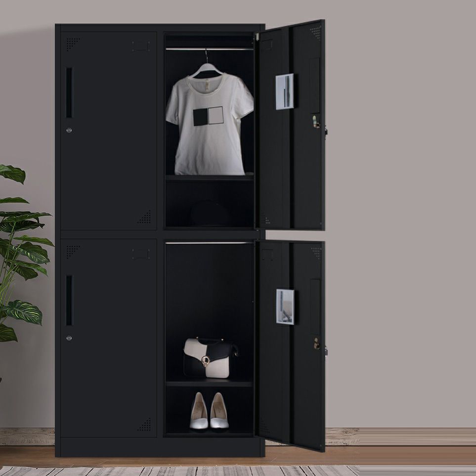 Modern Metal Wardrobe for Home Matte Finish Cabinet with Hinged Doors