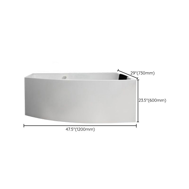 White Corner Bath Freestanding Acrylic Soaking Modern Bathtub