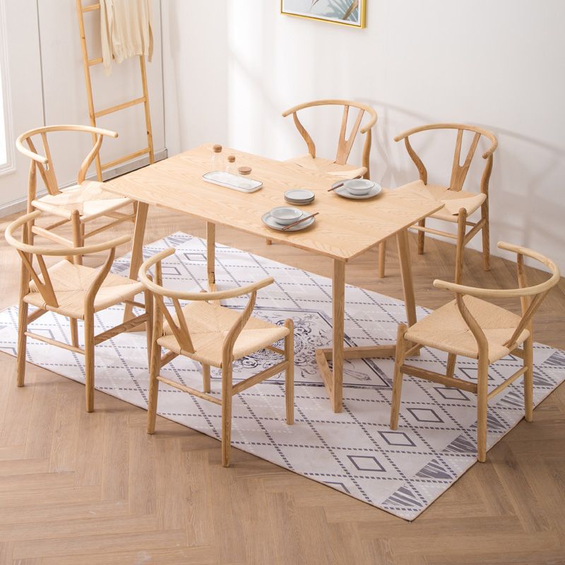 Fauteuil de salle à manger moderne en bois, avec coussin de couleur, chaise Wishbone pour la maison