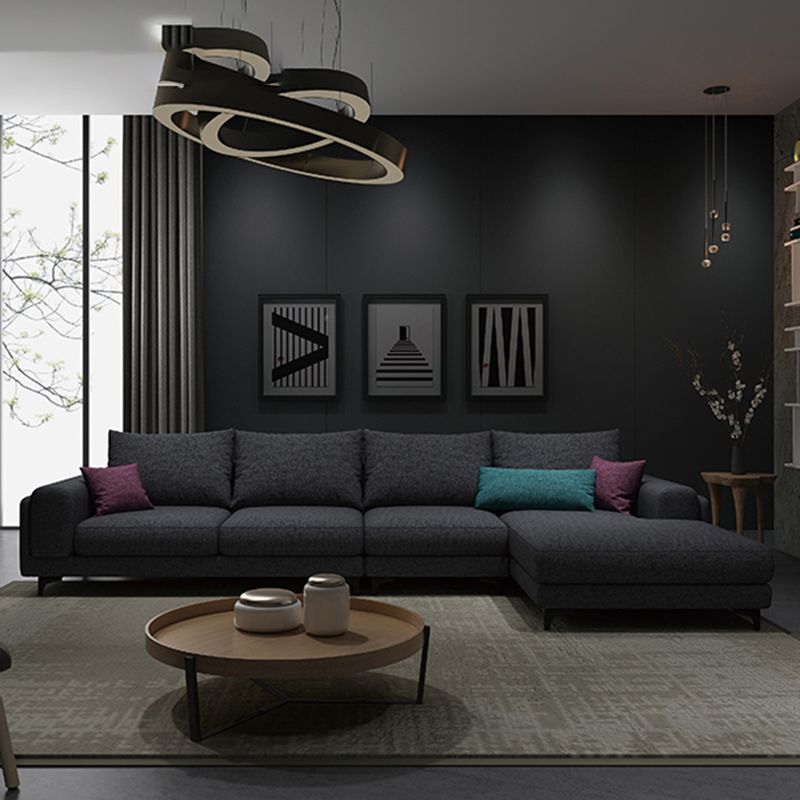 33.07 " H Cotton Blend Square Arm Sofa & Chaise for Living Room