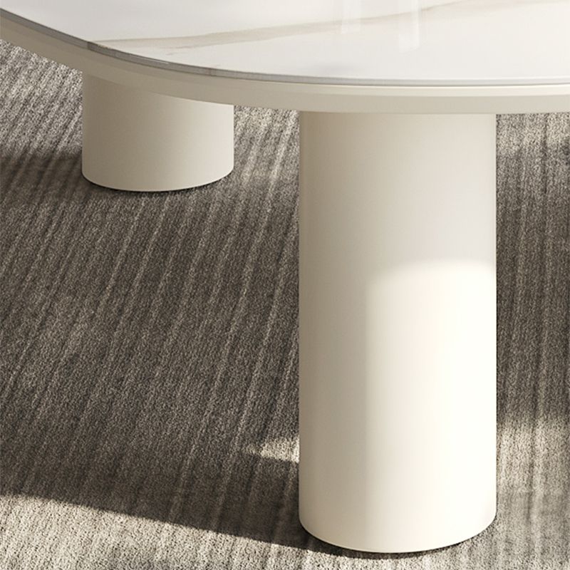 No Distressing Single Coffee Table Slate Free-Form White Coffee Table