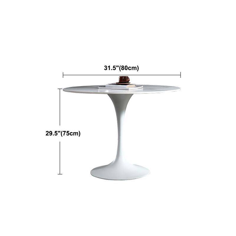 Stone Top Dining Table Modern Round Dining Table with Pedestal Base