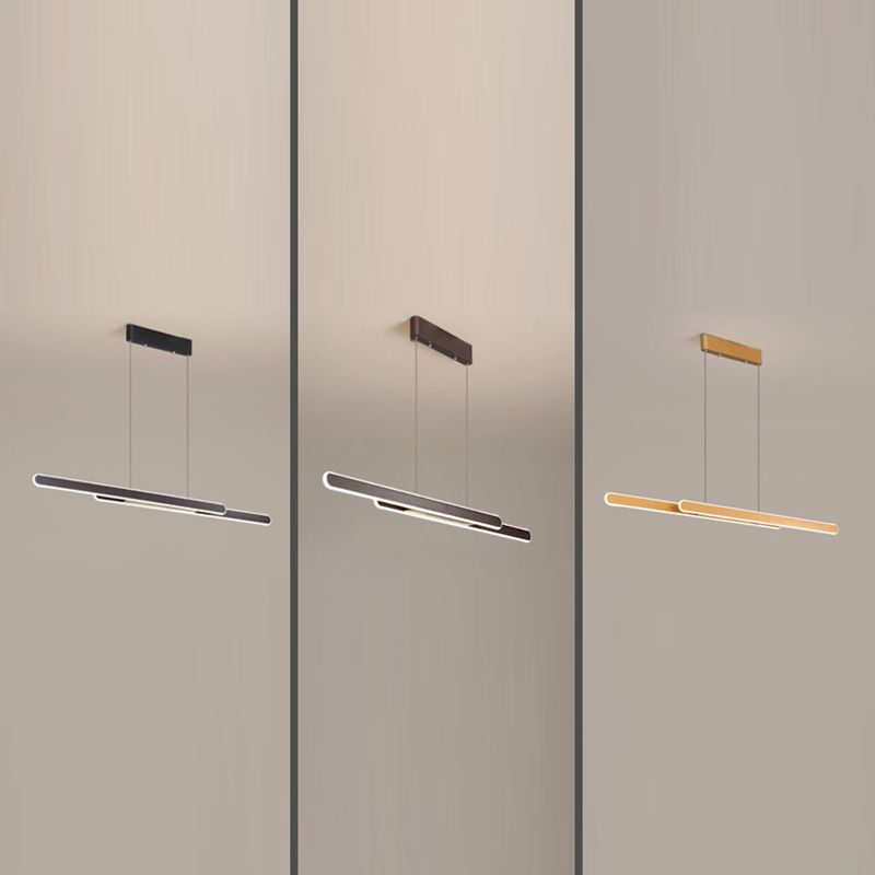 Accensione dell'isola a 2 luci Minimal Style Lampone in metallo a forma lineare