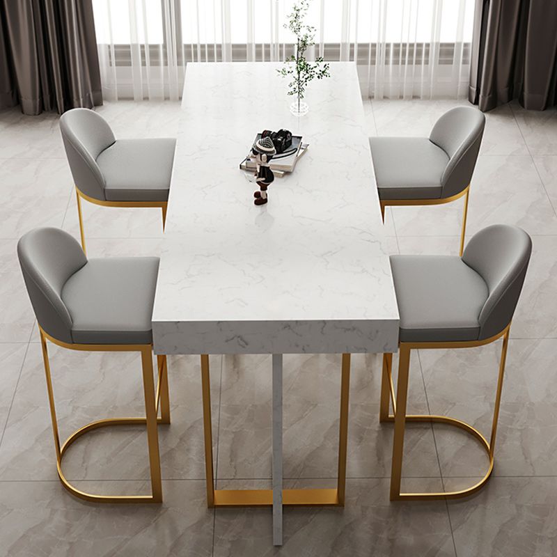 Scandinavian Bucket Counter & Bar Stool Faux Leather Bar Stool for Dining Room