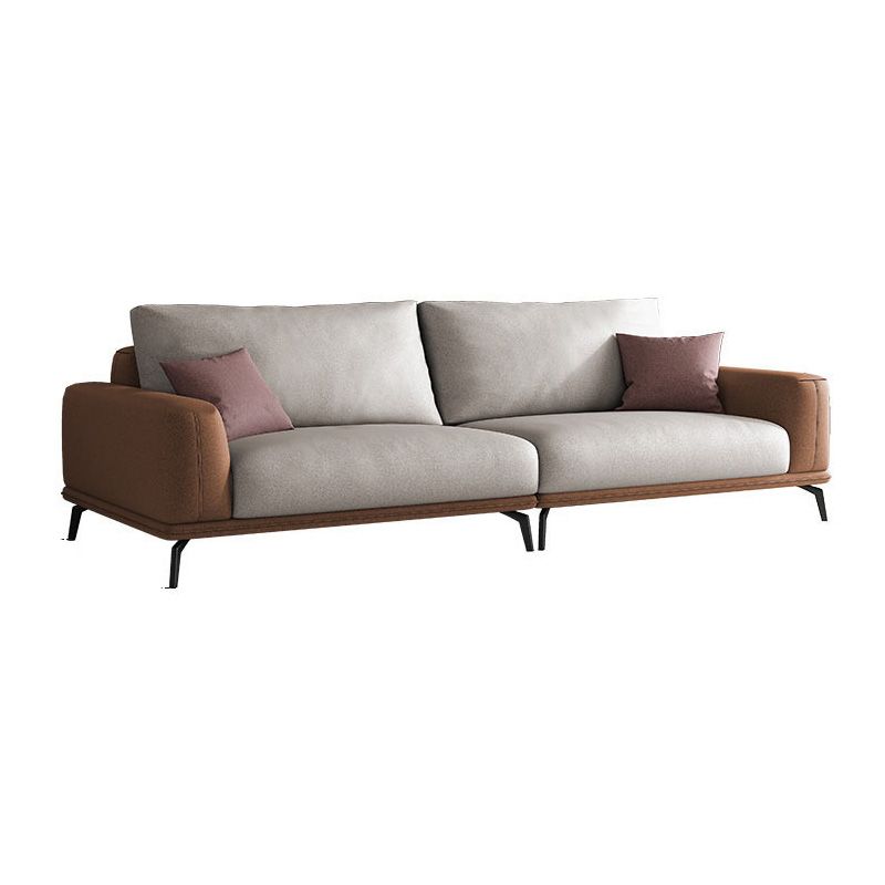 Faux Leather Pillow Back Sectionals/Sofa with Square Arm for Living Room