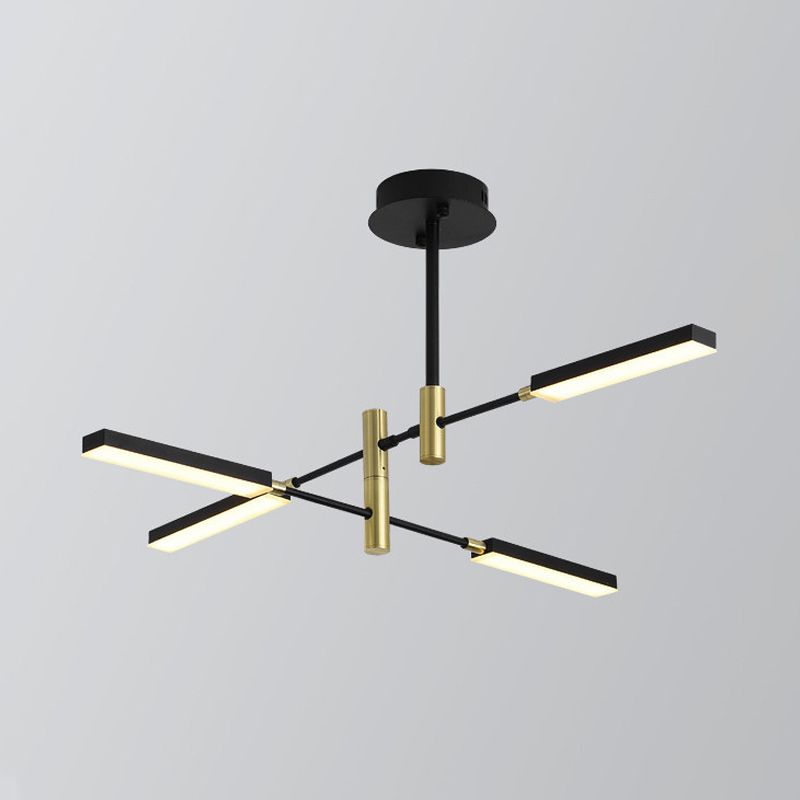 Black and Gold/White and Gold Sputnik Ceiling Light Contemporary 4/6-Light Acrylic Chandelier in Third Gear