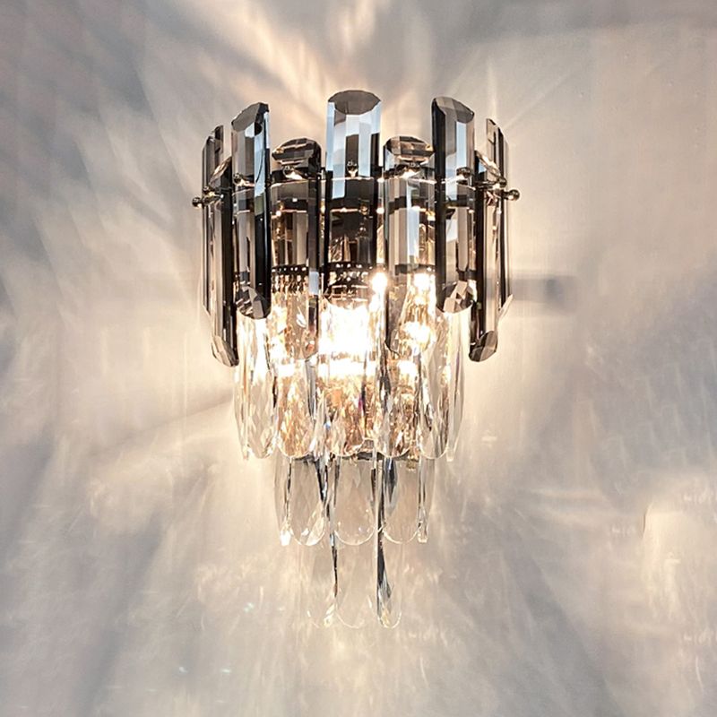 Geometric Shape Crystal Wall Sconces Modern 2-Lights Wall Mount Light Fixture