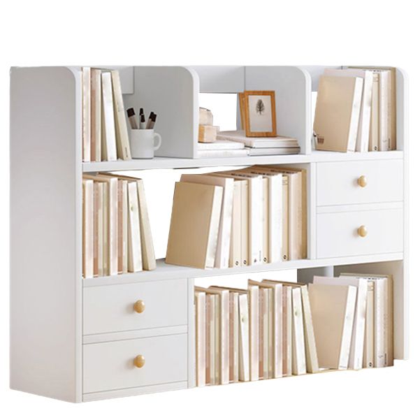 Modern Style Bookshelf Open Back Engineer Wood Bookcase for Home Office