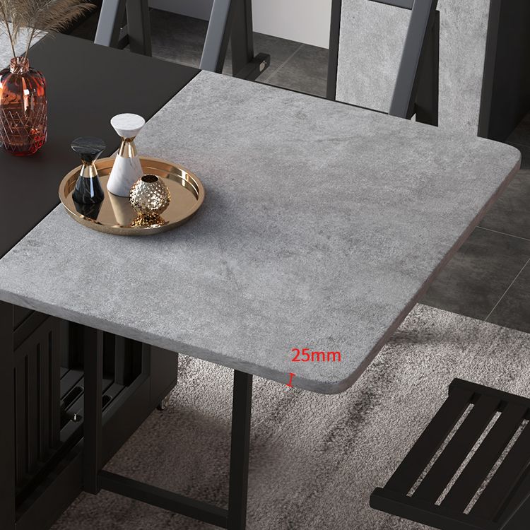 Mesa moderna de mediados de siglo de mediados de siglo Mesa base de black metal para la cena de cocina en casa