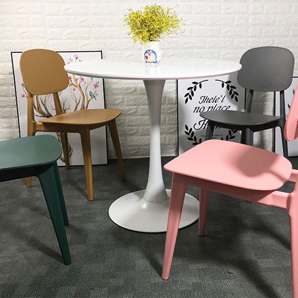 Round Dining Table Modern Tulip Base Fixed Table of Sintered Stone