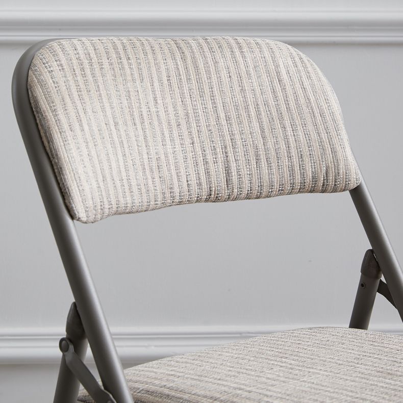 Silla de comedor de metal contemporáneo, silla lateral plegable sin brazos para el hogar, con respaldo abierto