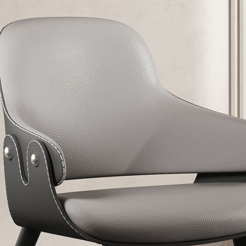 Leather Dining Chairs Metal Leg Arm Dining Room Chairs for Restaurant Use