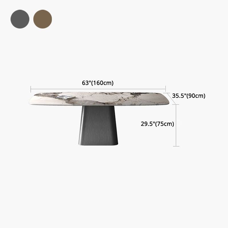 Modern Rectangle Dinette Set 1/3/4/7 Pieces Sintered Stone Top Dining Table Set