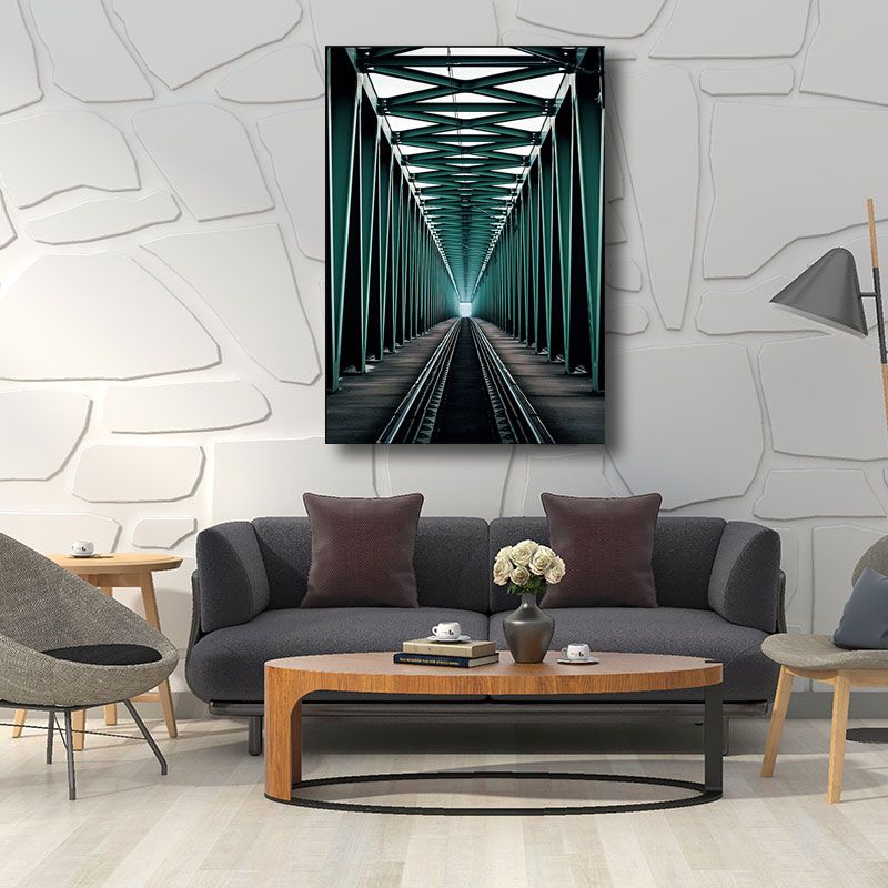 Multicolored Architecture Canvas Art Print Decorative Modern for Hallway Paintings