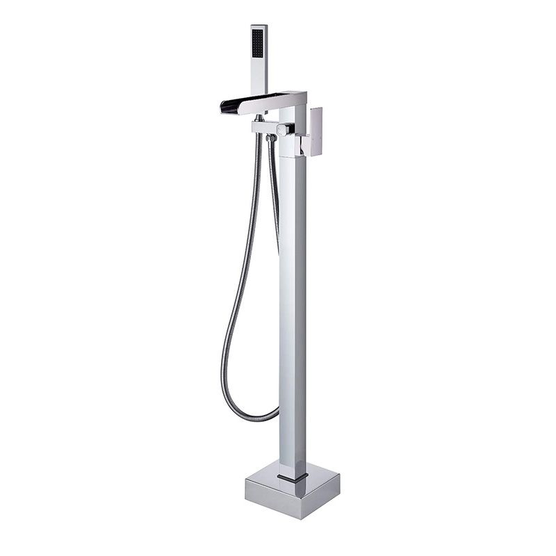 Modern Freestanding Tub Faucet Copper One Handle Floor Mounted Freestanding Bathtub Faucet