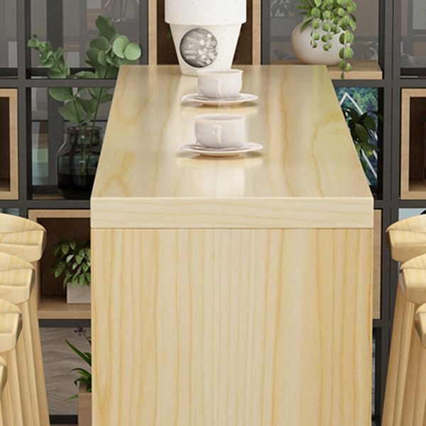 Modern Rectangular Pub Table Set 1/5/9 Pieces Wooden Counter Table with Backless Stools