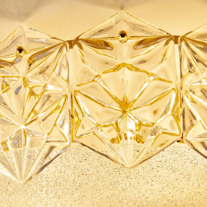 Lustre de salon en cristal encastré transparent moderne