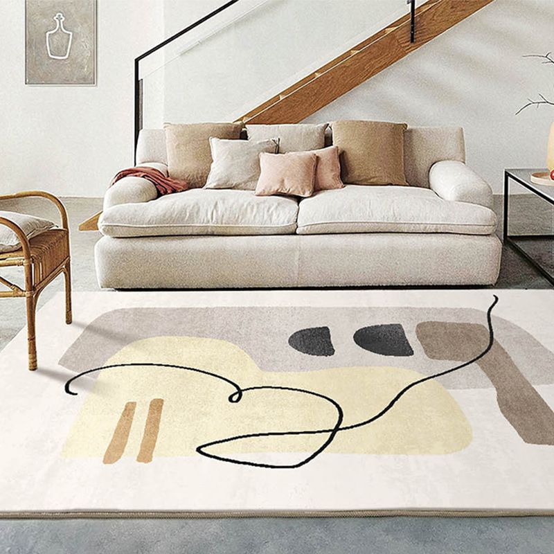 Tapis abstraction de style moderne tapis résistant aux taches pour le salon