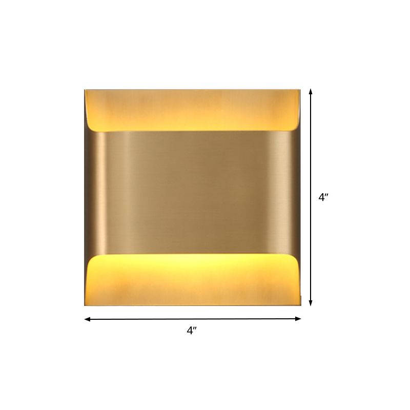 Metal Square Sconce Light Fixture Modern 1 Light LED Gold Wall Lighting Idea for Living Room