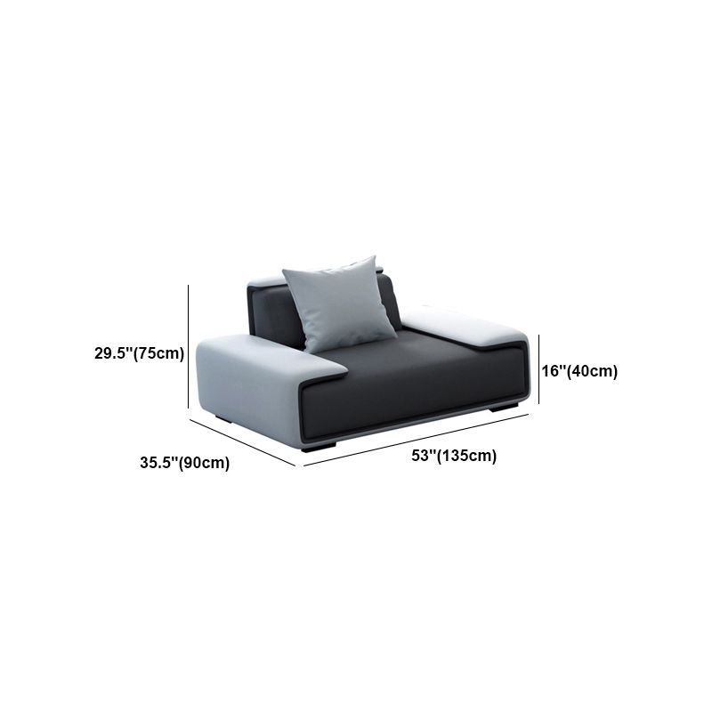 Armless Sofa 35.43" D x 27.55" H Standard Sofa with Pillow for Living Room