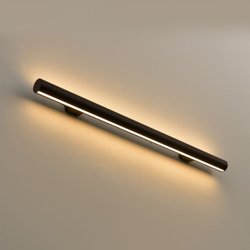 Linear Shape Metal Wall Light Modern 1 Light Wall Mounted Light Fixture in Black
