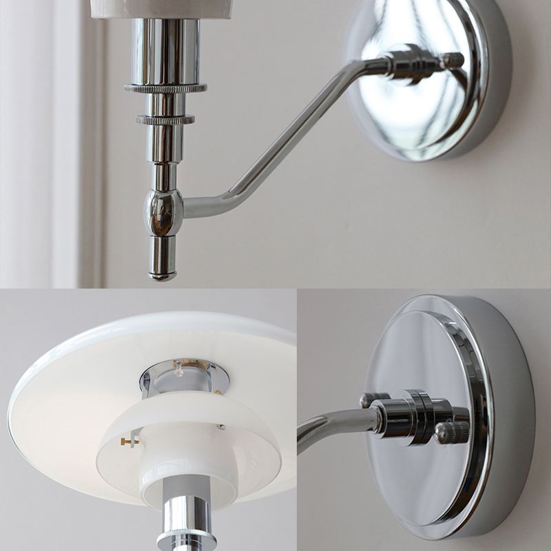 Modern Simple White Wall Light Dome Shape Iron Wall Lamp for Living Room