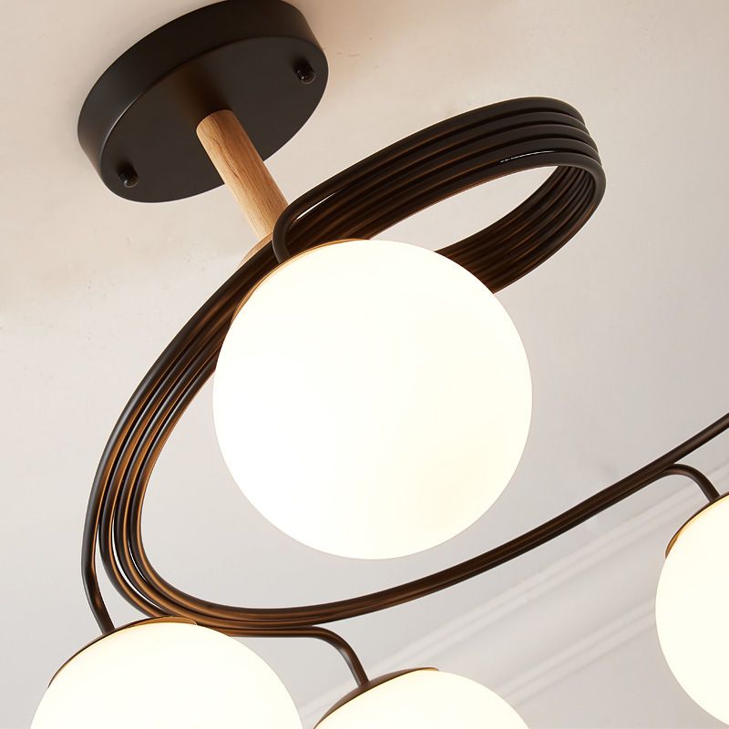 Simple Macron Chandelier Glass Multi Head Pendant Lighting Fixtures for Bedroom