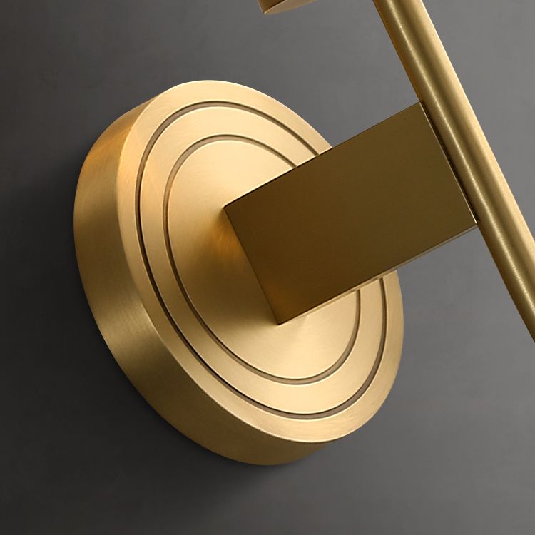 Gold Cylindrical Wall Lamp in Modern Luxury Style Copper Wall Light with Pure Glass Shade