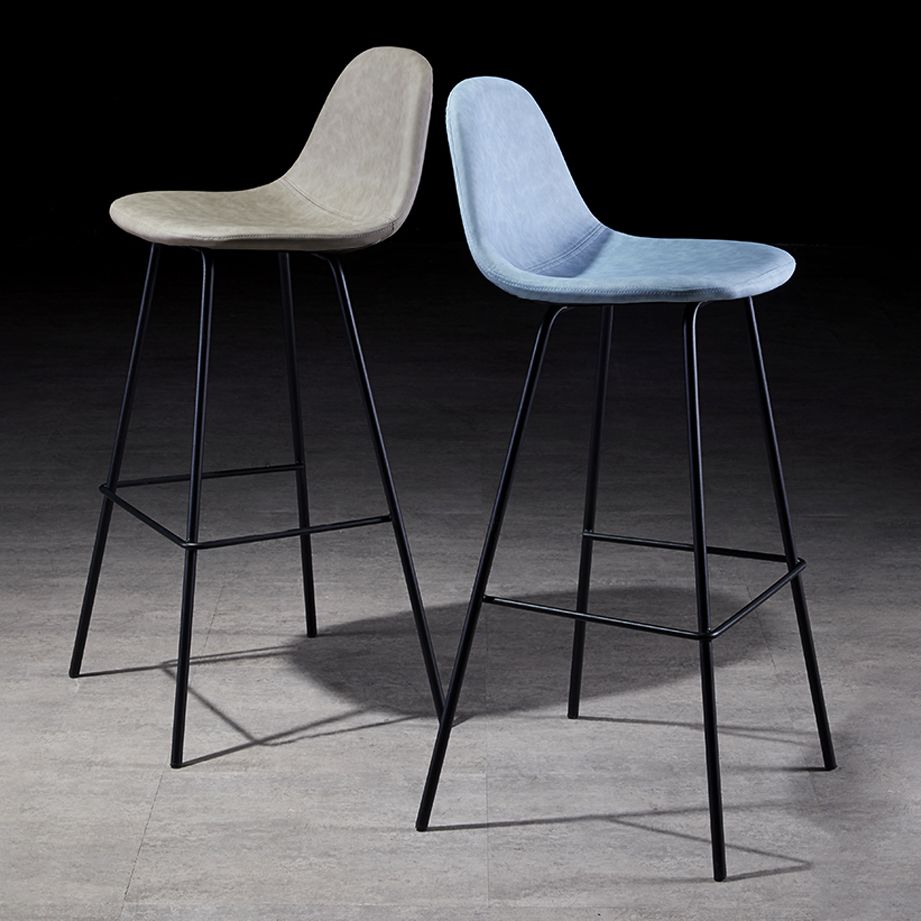 Industrial Style Square Counter Barstools for Bristol Leather Stools with Metal Legs
