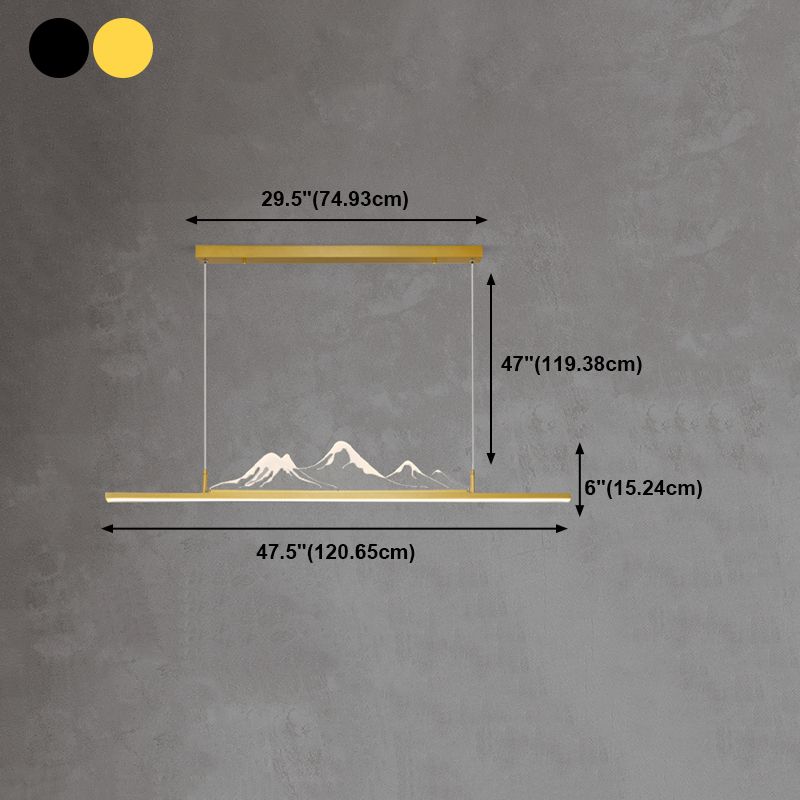 Colgante moderno de la isla de aluminio en la isla LED para comedor