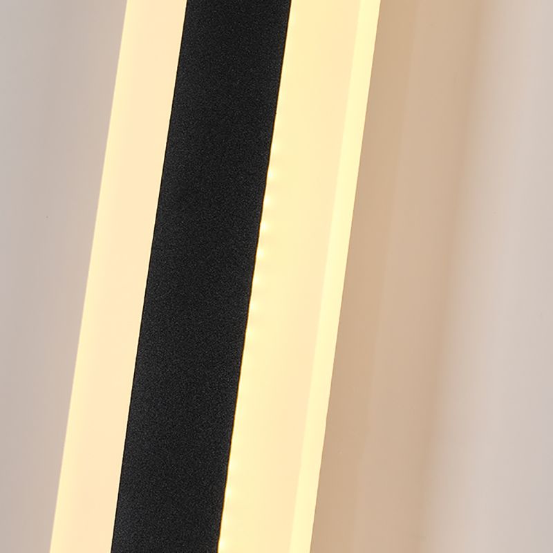 Metal Linear Shape Wall Light Modern Style 1-Light Wall Mount Light Fixture in Black