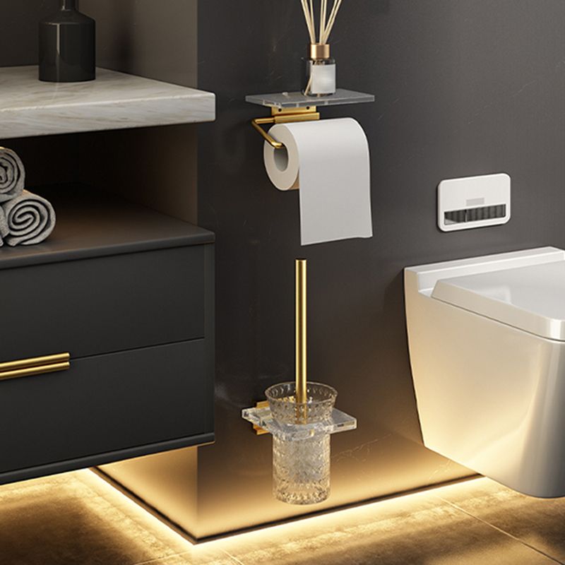 6 Piece Bathroom Accessory Set in Gold Metal Bath Hardware Set