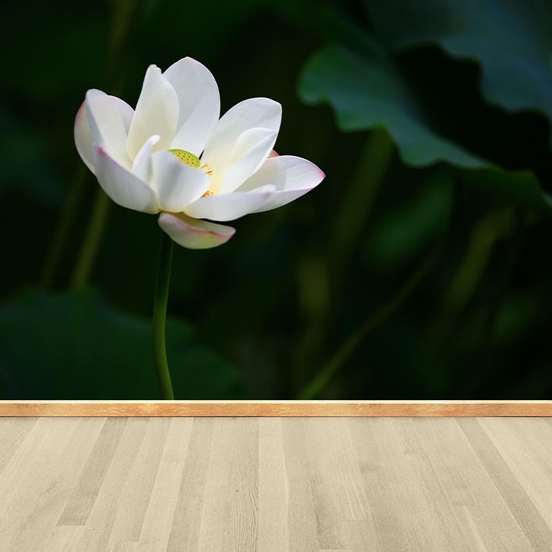 Décoration murale Lotus en fleurs pour chambre à coucher, résistante à l'humidité et couleur douce